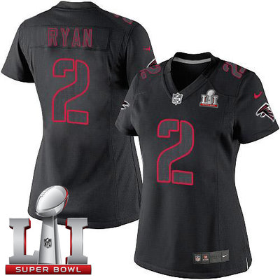 Nike Falcons #2 Matt Ryan Black Impact Super Bowl LI 51 Women's Stitched NFL Limited Jersey