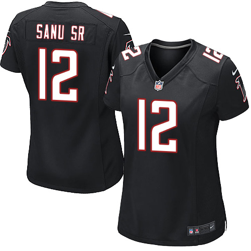 Nike Falcons #12 Mohamed Sanu Sr Black Alternate Women's Stitched NFL Elite Jersey Nike Falcons #12 Mohamed Sanu Sr Black Alternate Women's Stitched NFL Elite Jersey