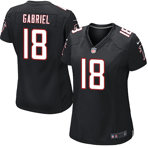 Nike Falcons #18 Taylor Gabriel Black Alternate Women's Stitched NFL Elite Jersey Nike Falcons #18 Taylor Gabriel Black Alternate Women's Stitched NFL Elite Jersey