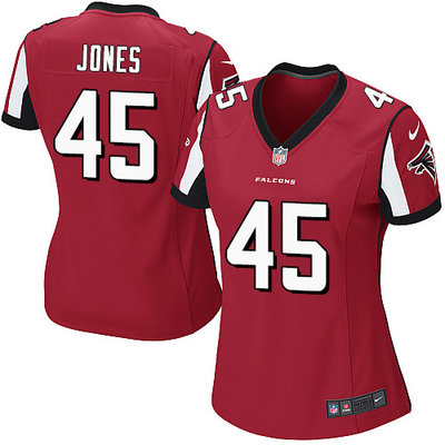 Nike Falcons #45 Deion Jones Red Team Color Women's Stitched NFL Elite Jersey Nike Falcons #45 Deion Jones Red Team Color Women's Stitched NFL Elite Jersey