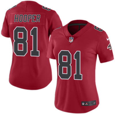 Nike Falcons #81 Austin Hooper Red Women's Stitched NFL Limited Rush Jersey Nike Falcons #81 Austin Hooper Red Women's Stitched NFL Limited Rush Jersey