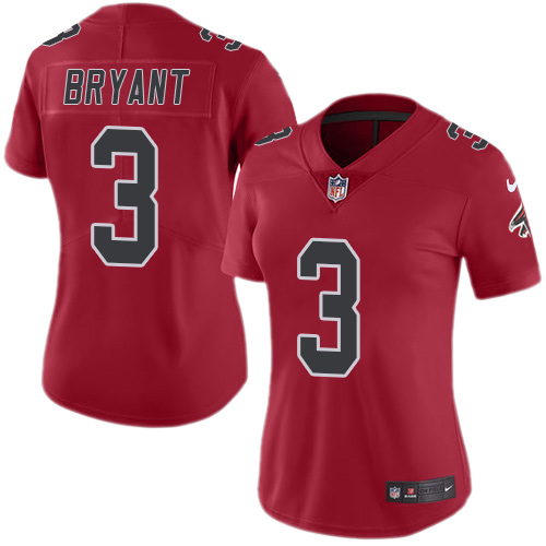 Nike Falcons #3 Matt Bryant Red Women's Stitched NFL Limited Rush Jersey Nike Falcons #3 Matt Bryant Red Women's Stitched NFL Limited Rush Jersey