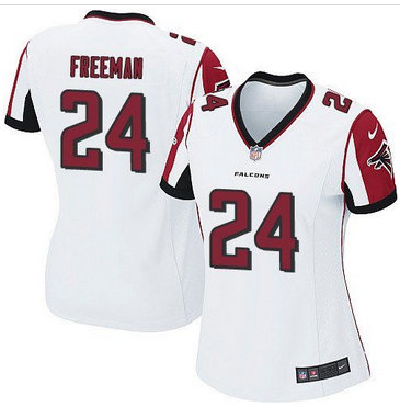 Women Nike Falcons #24 Devonta Freeman White Stitched NFL Elite Jersey Women Nike Falcons #24 Devonta Freeman White Stitched NFL Elite Jersey