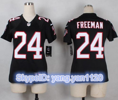 Nike Falcons #24 Devonta Freeman Black Alternate Women's Stitched NFL Elite Jersey