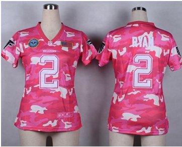 Women's NEW Falcons #2 Matt Ryan Pink NFL Elite Camo Fashion Jersey Women's NEW Falcons #2 Matt Ryan Pink NFL Elite Camo Fashion Jersey