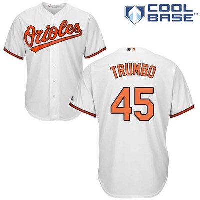 Orioles #45 Mark Trumbo White Cool Base Stitched Youth MLB Jersey Orioles #45 Mark Trumbo White Cool Base Stitched Youth MLB Jersey
