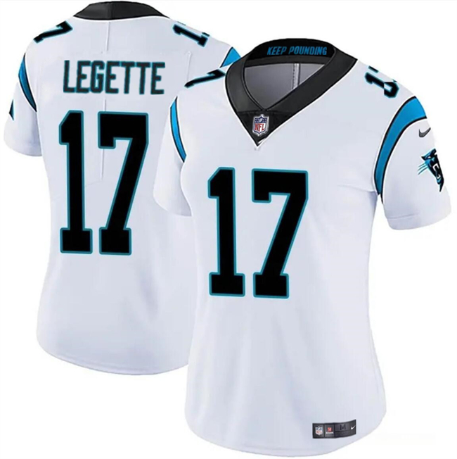 Women's Carolina Panthers #17 Xavier Legette White Vapor Stitched Jersey(Run Small) Women's Carolina Panthers #17 Xavier Legette White Vapor Stitched Jersey(Run Small)