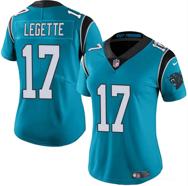 Women's Carolina Panthers #17 Xavier Legette Blue Vapor Stitched Jersey(Run Small) Women's Carolina Panthers #17 Xavier Legette Blue Vapor Stitched Jersey(Run Small)