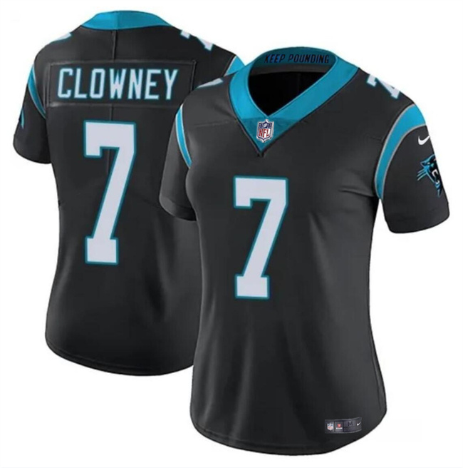 Women's Carolina Panthers #7 Jadeveon Clowney Black Stitched Jersey(Run Small) Women's Carolina Panthers #7 Jadeveon Clowney Black Stitched Jersey(Run Small)