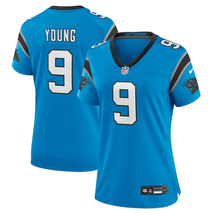 Women's Carolina Panthers #9 Bryce Young Blue 2023 Draft Stitched Game Jersey(Run Small) Women's Carolina Panthers #9 Bryce Young Blue 2023 Draft Stitched Game Jersey(Run Small)