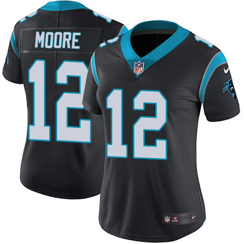 Nike Panthers #12 DJ Moore Black Team Color Women's Stitched NFL Vapor Untouchable Limited Jersey Nike Panthers #12 DJ Moore Black Team Color Women's Stitched NFL Vapor Untouchable Limited Jersey