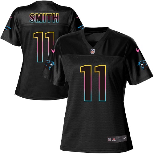 Nike Panthers #11 Torrey Smith Black Women's NFL Fashion Game Jersey Nike Panthers #11 Torrey Smith Black Women's NFL Fashion Game Jersey