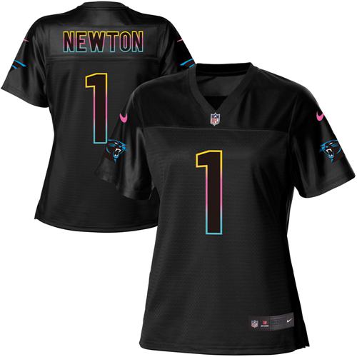 Nike Panthers #1 Cam Newton Black Women's NFL Fashion Game Jersey Nike Panthers #1 Cam Newton Black Women's NFL Fashion Game Jersey