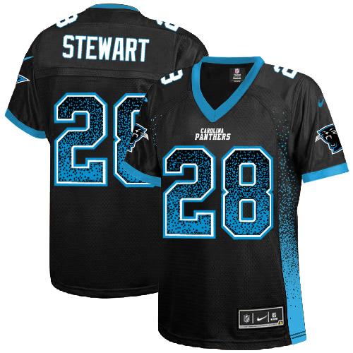 Nike Panthers #28 Jonathan Stewart Black Team Color Women's Stitched NFL Elite Drift Fashion Jersey Nike Panthers #28 Jonathan Stewart Black Team Color Women's Stitched NFL Elite Drift Fashion Jersey