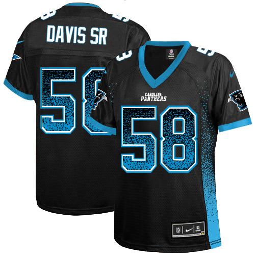 Nike Panthers #58 Thomas Davis Sr Black Team Color Women's Stitched NFL Elite Drift Fashion Jersey Nike Panthers #58 Thomas Davis Sr Black Team Color Women's Stitched NFL Elite Drift Fashion Jersey