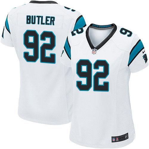 Nike Panthers #92 Vernon Butler White Women's Stitched NFL Elite Jersey Nike Panthers #92 Vernon Butler White Women's Stitched NFL Elite Jersey