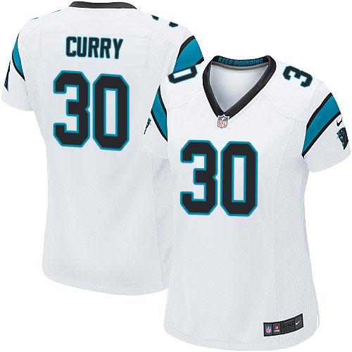Nike Panthers #30 Stephen Curry White Women's Stitched NFL Elite Jersey Nike Panthers #30 Stephen Curry White Women's Stitched NFL Elite Jersey