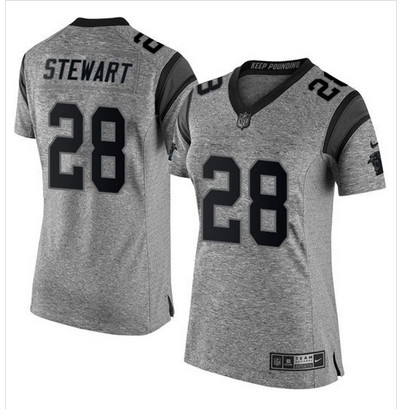 Nike Panthers #28 Jonathan Stewart Gray Women's Stitched NFL Limited Gridiron Gray Jersey Nike Panthers #28 Jonathan Stewart Gray Women's Stitched NFL Limited Gridiron Gray Jersey