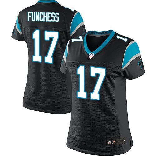Nike Panthers #17 Devin Funchess Black Team Color Women's Stitched NFL Elite Jersey Nike Panthers #17 Devin Funchess Black Team Color Women's Stitched NFL Elite Jersey