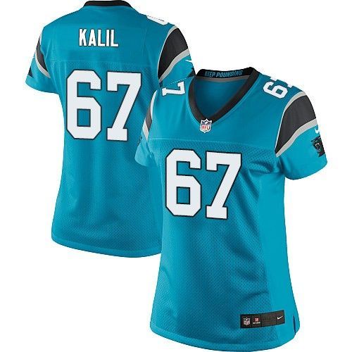 Nike Panthers #67 Ryan Kalil Blue Alternate Women's Stitched NFL Elite Jersey Nike Panthers #67 Ryan Kalil Blue Alternate Women's Stitched NFL Elite Jersey