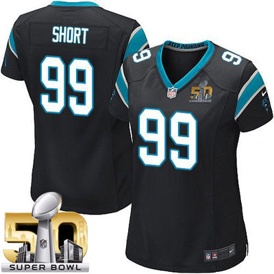 Nike Panthers #99 Kawann Short Black Team Color Super Bowl 50 Women's Stitched NFL Elite Jersey Nike Panthers #99 Kawann Short Black Team Color Super Bowl 50 Women's Stitched NFL Elite Jersey