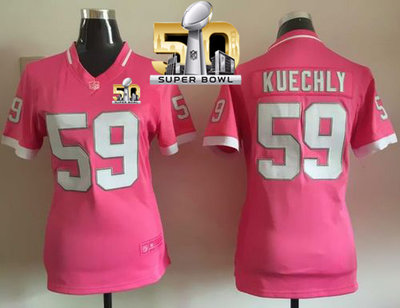 Nike Panthers #59 Luke Kuechly Pink Super Bowl 50 Women's Stitched NFL Elite Bubble Gum Jersey Nike Panthers #59 Luke Kuechly Pink Super Bowl 50 Women's Stitched NFL Elite Bubble Gum Jersey