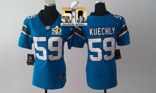 Nike Panthers #59 Luke Kuechly Blue Alternate Super Bowl 50 Women's Stitched NFL Elite Jersey Nike Panthers #59 Luke Kuechly Blue Alternate Super Bowl 50 Women's Stitched NFL Elite Jersey