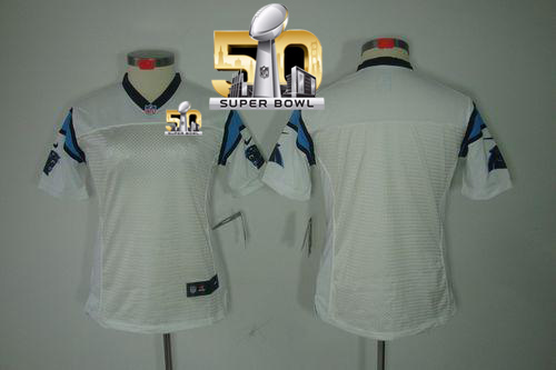 Nike Panthers Blank White Super Bowl 50 Women's Stitched NFL Limited Jersey Nike Panthers Blank White Super Bowl 50 Women's Stitched NFL Limited Jersey
