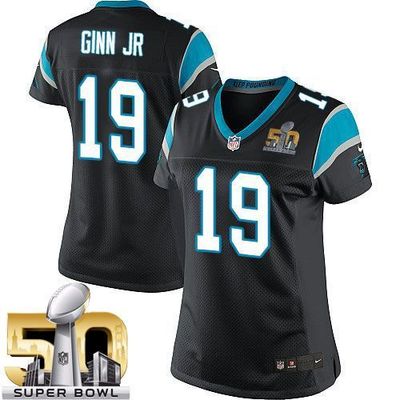Nike Panthers #19 Ted Ginn Jr Black Team Color Super Bowl 50 Women's Stitched NFL Elite Jersey Nike Panthers #19 Ted Ginn Jr Black Team Color Super Bowl 50 Women's Stitched NFL Elite Jersey