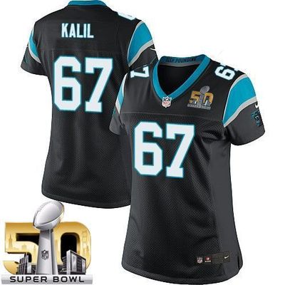 Nike Panthers #67 Ryan Kalil Black Team Color Super Bowl 50 Women's Stitched NFL Elite Jersey Nike Panthers #67 Ryan Kalil Black Team Color Super Bowl 50 Women's Stitched NFL Elite Jersey