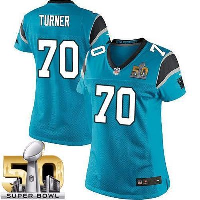Nike Panthers #70 Trai Turner Blue Alternate Super Bowl 50 Women's Stitched NFL Elite Jersey Nike Panthers #70 Trai Turner Blue Alternate Super Bowl 50 Women's Stitched NFL Elite Jersey