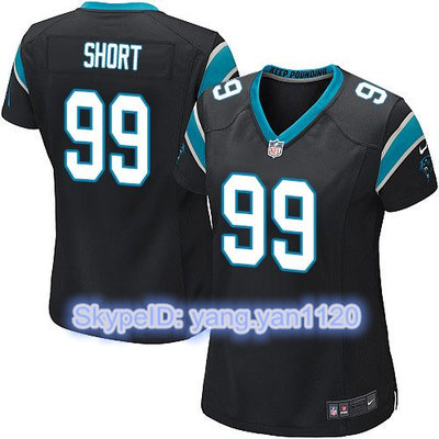 Nike Panthers #99 Kawann Short Black Team Color Women's Stitched NFL Elite Jersey