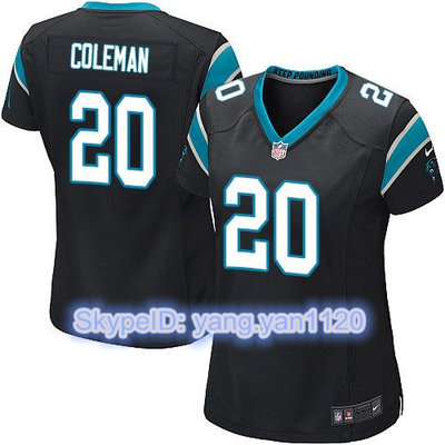 Nike Panthers #20 Kurt Coleman Black Team Color Women's Stitched NFL Elite Jersey