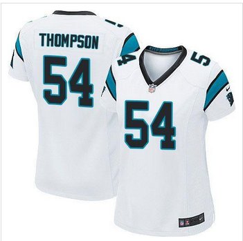 Women New Panthers #54 Shaq Thompson White Stitched NFL Elite Jersey