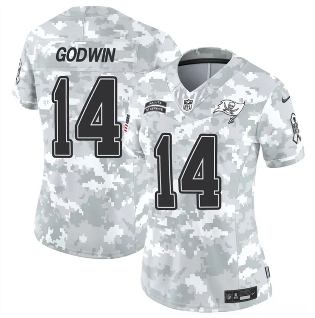 Women's Tampa Bay Buccaneers #14 Chris Godwin 2024 F.U.S.E Arctic Camo Salute To Service Limited Stitched Football Jersey(Run Small) Women's Tampa Bay Buccaneers #14 Chris Godwin 2024 F.U.S.E Arctic Camo Salute To Service Limited Stitched Football Jersey(Run Small)