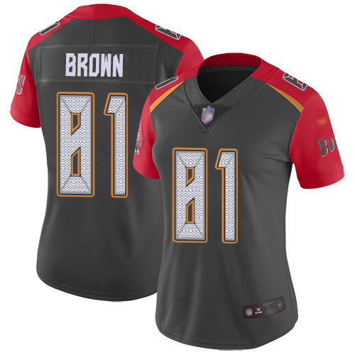 Women's Nike Buccaneers #81 Antonio Brown Gray Women's Stitched NFL Limited Inverted Legend Jersey Women's Nike Buccaneers #81 Antonio Brown Gray Women's Stitched NFL Limited Inverted Legend Jersey