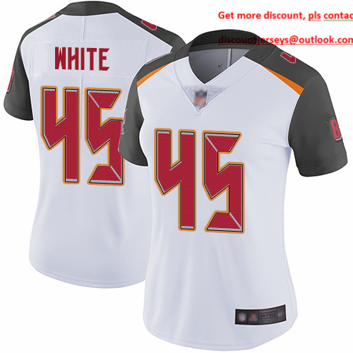 Buccaneers #45 Devin White White Women's Stitched Football Vapor Untouchable Limited Jersey