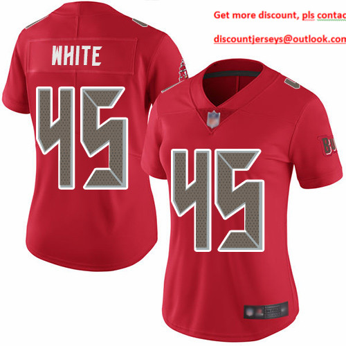 Buccaneers #45 Devin White Red Women's Stitched Football Limited Rush Jersey Buccaneers #45 Devin White Red Women's Stitched Football Limited Rush Jersey
