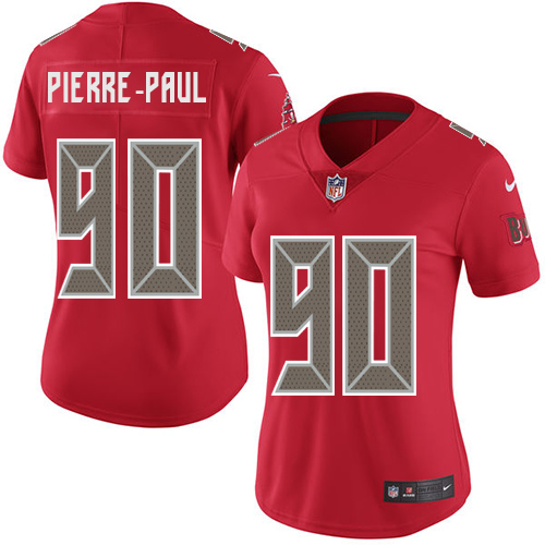 Nike Buccaneers #90 Jason Pierre-Paul Red Women's Stitched NFL Limited Rush Jersey Nike Buccaneers #90 Jason Pierre-Paul Red Women's Stitched NFL Limited Rush Jersey