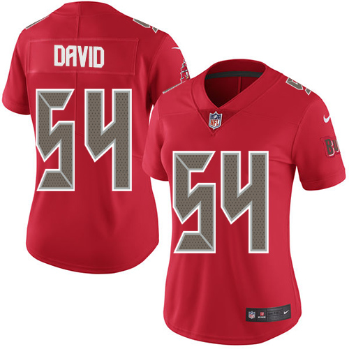 Nike Buccaneers #54 Lavonte David Red Women's Stitched NFL Limited Rush Jersey Nike Buccaneers #54 Lavonte David Red Women's Stitched NFL Limited Rush Jersey