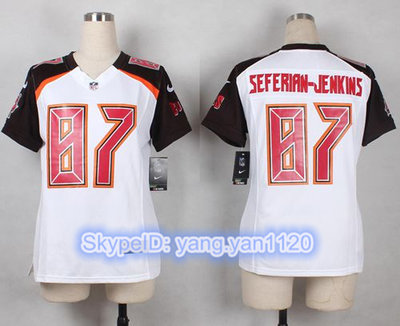 Nike Buccaneers #87 Austin Seferian-Jenkins White Women's Stitched NFL New Elite Jersey Nike Buccaneers #87 Austin Seferian-Jenkins White Women's Stitched NFL New Elite Jersey