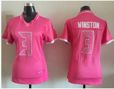 Women Nike Buccaneers #3 Jameis Winston Pink Stitched NFL Elite Bubble Gum Jersey Women Nike Buccaneers #3 Jameis Winston Pink Stitched NFL Elite Bubble Gum Jersey