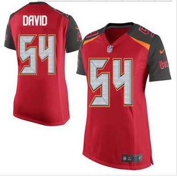 Women NEW Buccaneers #54 Lavonte David Red Team Color Stitched NFL New Elite Jersey Women NEW Buccaneers #54 Lavonte David Red Team Color Stitched NFL New Elite Jersey