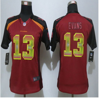 Women New New Tampa Bay Buccaneers #13 Mike Evans Red Strobe Elite Jersey Women New New Tampa Bay Buccaneers #13 Mike Evans Red Strobe Elite Jersey