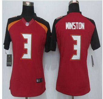 Women New Buccaneers #3 Jameis Winston Red Team Color Stitched NFL New Limited Jersey Women New Buccaneers #3 Jameis Winston Red Team Color Stitched NFL New Limited Jersey