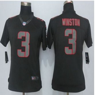Women New Buccaneers #3 Jameis Winston Black Impact Stitched NFL Limited Jersey Women New Buccaneers #3 Jameis Winston Black Impact Stitched NFL Limited Jersey