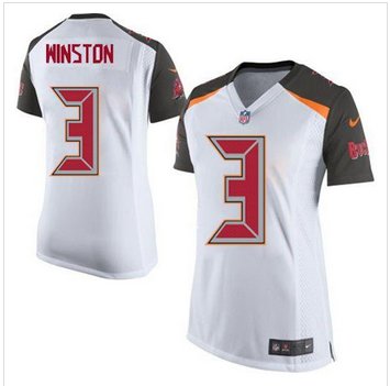 Women New Buccaneers #3 Jameis Winston White Stitched NFL New Elite Jersey Women New Buccaneers #3 Jameis Winston White Stitched NFL New Elite Jersey