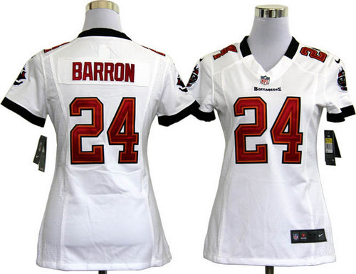 Women Nike Tampa Bay Buccaneers 24 Mark Barron White Jerseys