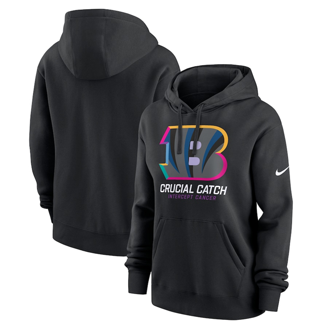 Women's Cincinnati Bengals Black 2024 Crucial Catch Club Pullover Hoodie(Run Small) Women's Cincinnati Bengals Black 2024 Crucial Catch Club Pullover Hoodie(Run Small)