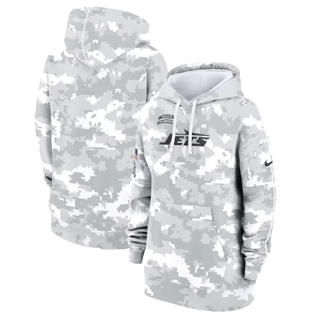 Women's New York Jets 2024 Arctic Camo Salute To Service Club Fleece Pullover Hoodie(Run Small) Women's New York Jets 2024 Arctic Camo Salute To Service Club Fleece Pullover Hoodie(Run Small)